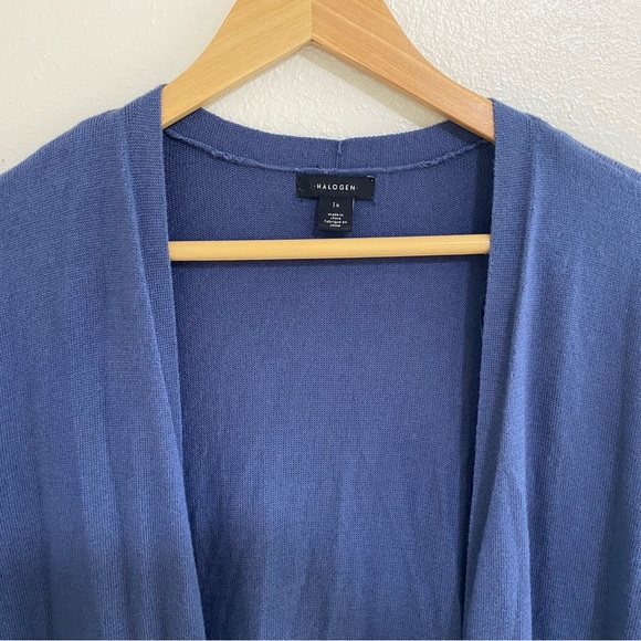 Halogen Blue Women's Cardigan Size 1X long line duster - Picture 2 of 5